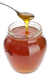 Honey spoon and jar