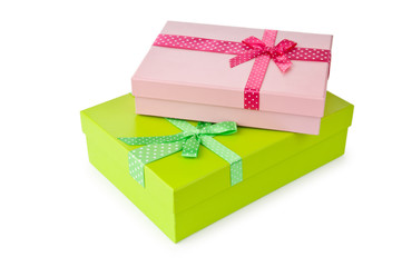 Obraz premium Giftboxes isolated on the white
