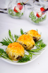 Salad served in the plate