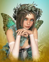 Garden poster Fairies and elves Butterfly Girl