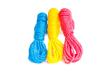 Colourful rope isolated on the white background