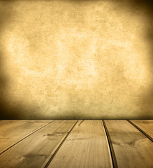 Empty brown floor and wall