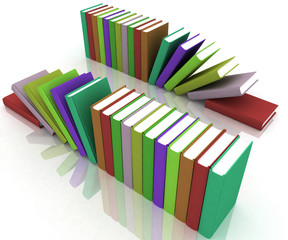Fototapeta premium 3d books on background white