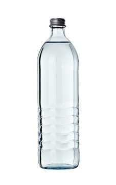 water in glass bottle drink