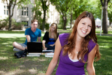 Fototapeta na wymiar Happy Smiling Student Portrait