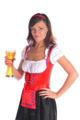 The girl in a traditional Bavarian dress