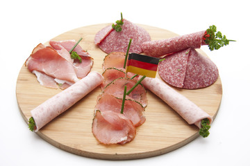 Wurstteller mit Deutschlandflagge