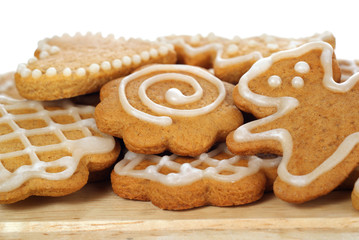 christmas gingerbread on white background