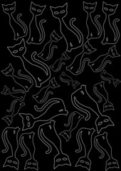 cats silhouettes on chalkboard