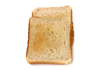 Crusty Bread Toast isolated on white background