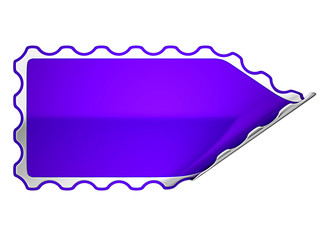 Violet hamous sticker or label on white