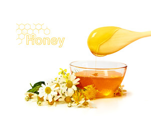 honey with flowers