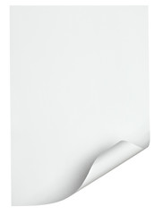 white paper with curled edge