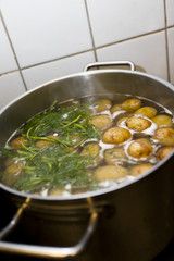 Boiling potatoes