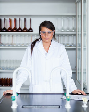 Portrait of a female scientist posing