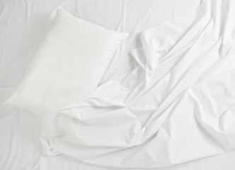 Obraz premium bedding sheets and pillow sleep bed