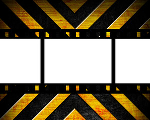 old film strip on the danger background