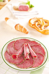 Salami plate.