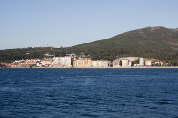 Fototapeta na wymiar coastal landscape with mountains and beach