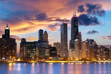 Washable wall murals Central-America Chicago Skyline