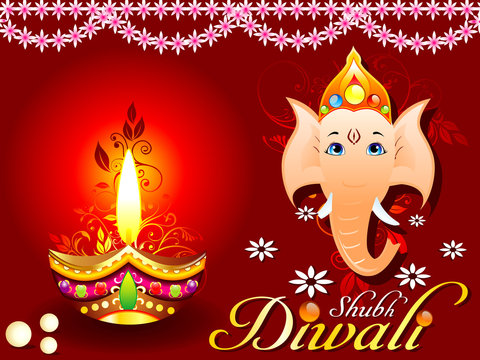 abstract diwali concept with ganesh