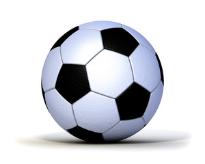 Fußball genäht Leder Gewebe freigstellt © montebelli