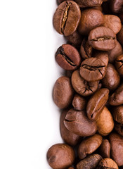 coffee beans against white background