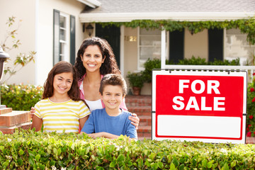 Mother and children outside home for rent