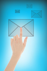 finger presses the button