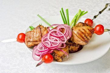 Grilled kebab meat