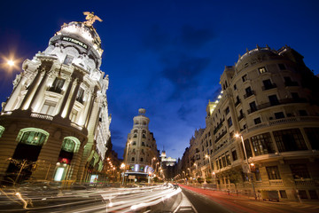 Fototapeta premium Gran via street, Madrid, Spain.