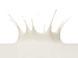 Milk splash on white background.