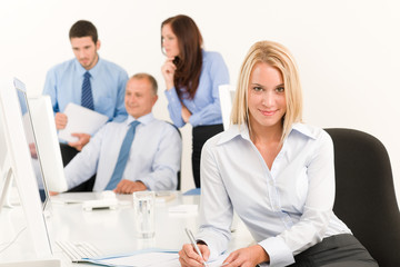 Business team pretty young businesswoman portrait