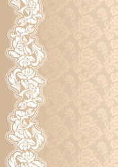 Floral background with lace for greeting card