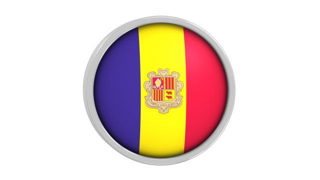 Andorran flag with circular frame