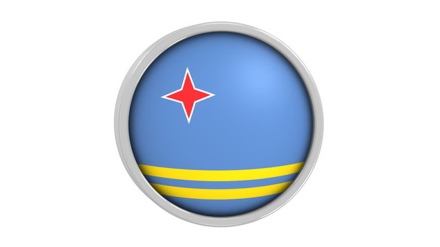 Aruban flag with circular frame