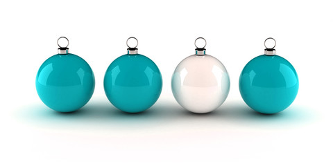 blue white xmas balls