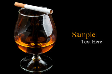 cognac with cigarettes