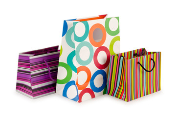 Shopping concept with bag on white