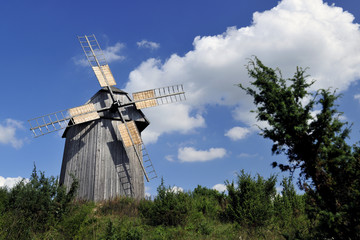 architecture,17th, 20th, country, heritage, poland, windmil