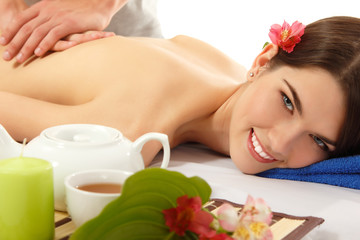 Obraz na płótnie Canvas massage woman young beautiful