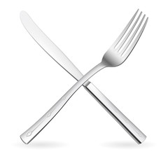 Crossed fork and knife.