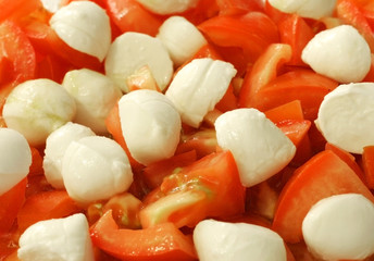 Fresh tomatoes and mozzarella