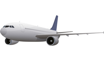 commercial airplane isolated on white