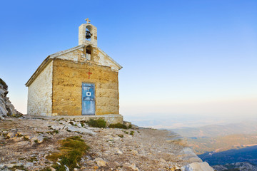 Fototapeta na wymiar Old church in mountains, Biokovo, Croatia