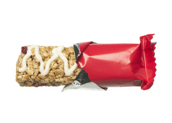 Cereal bar in wrapper