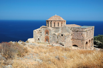 Fototapeta na wymiar Church of Agia Sofia of byzantine town Monemvasia,Greece