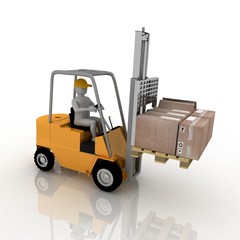 Forklift with driver