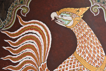 Thai Mural Painting on the wall, Wat Phra Kaew
