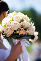 Wedding peach-coloured bouquet